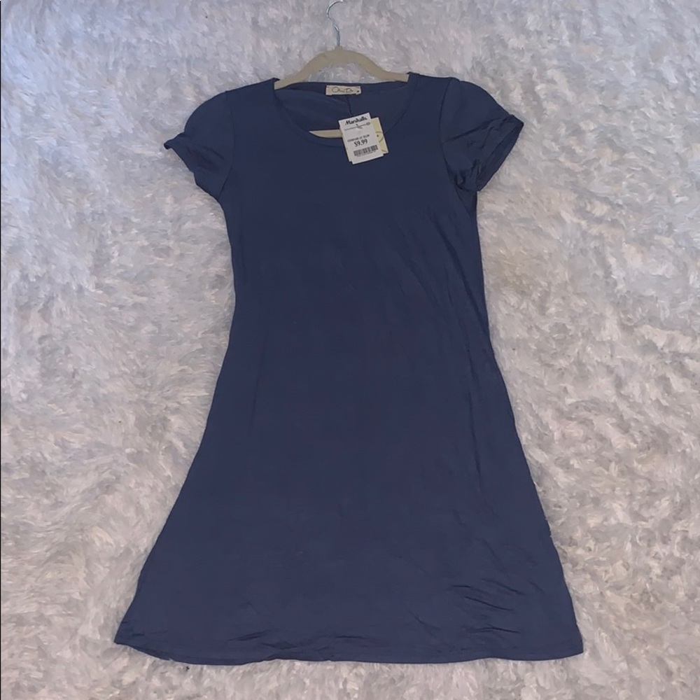 blue t-shirt dress